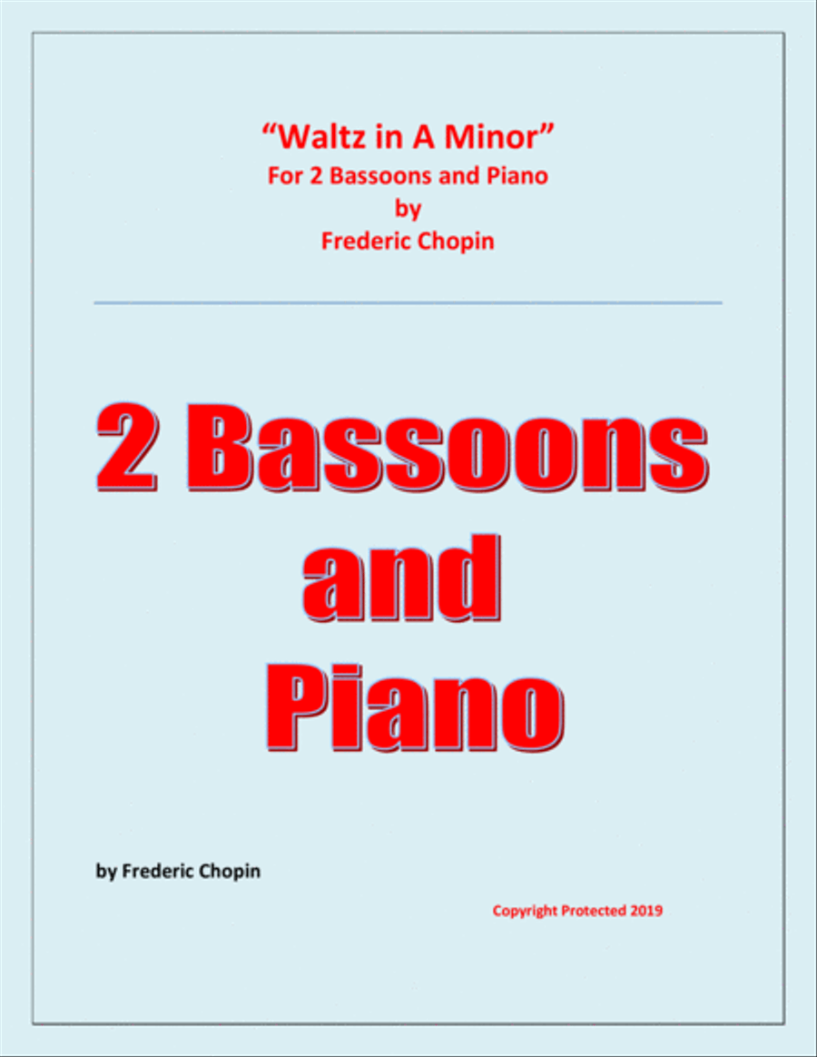 Waltz in A Minor (Chopin) - 2 Bassoons and Piano - Chamber music Woodwind Duet scores gallery preview page 1