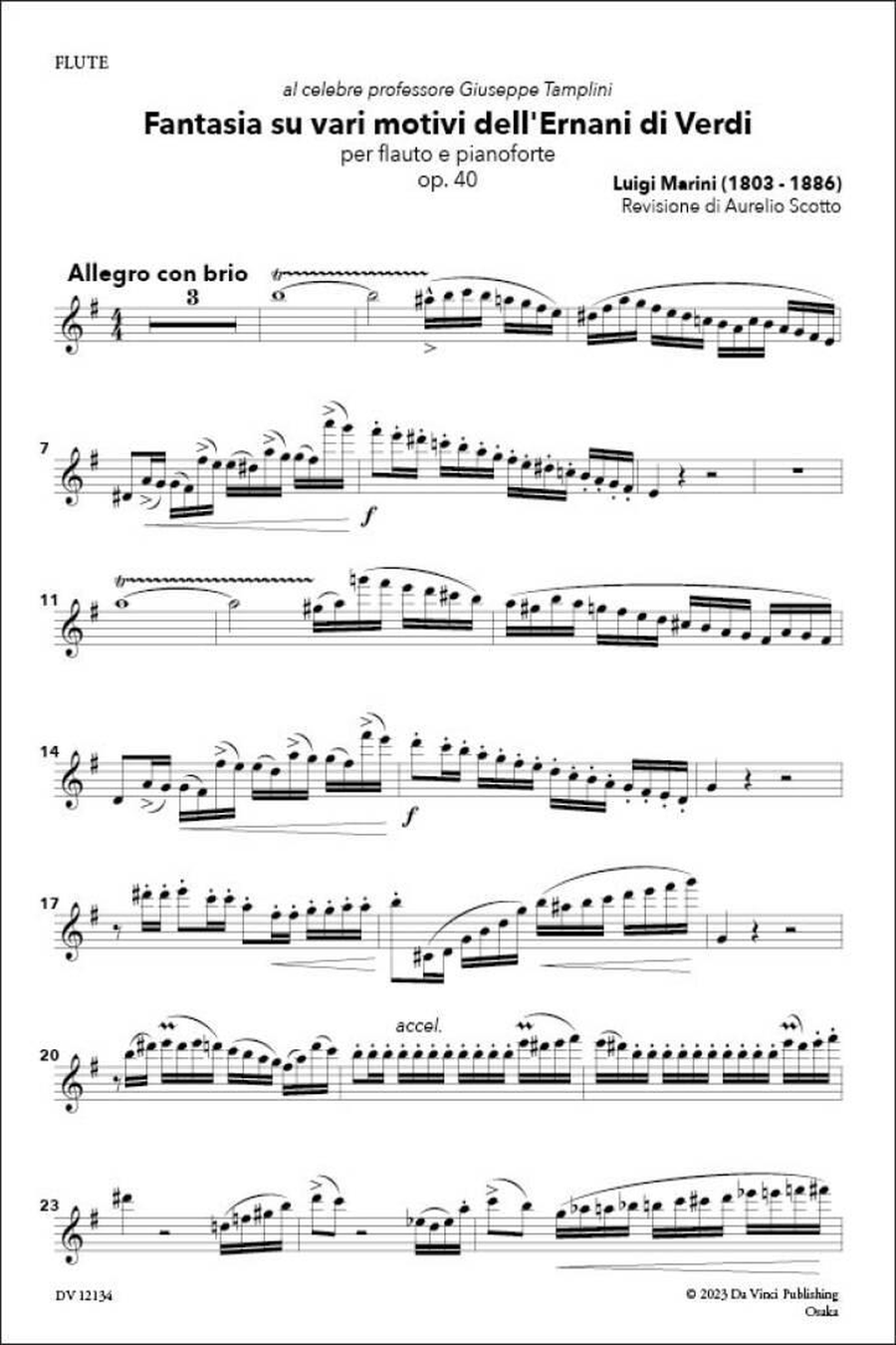 Fantasia su vari temi dell'Ernani di Verdi Op. 40 Flute Solo scores gallery preview page 2