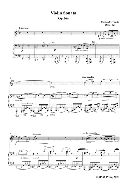 Busoni-Violin Sonata in e minor,Op.36a,for Violin and Piano image number null