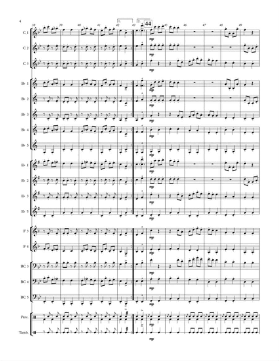Can Can - for adaptable quintet Concert Band scores gallery preview page 4