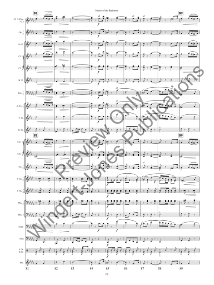 March of the Tankmen Concert Band scores gallery preview page 13