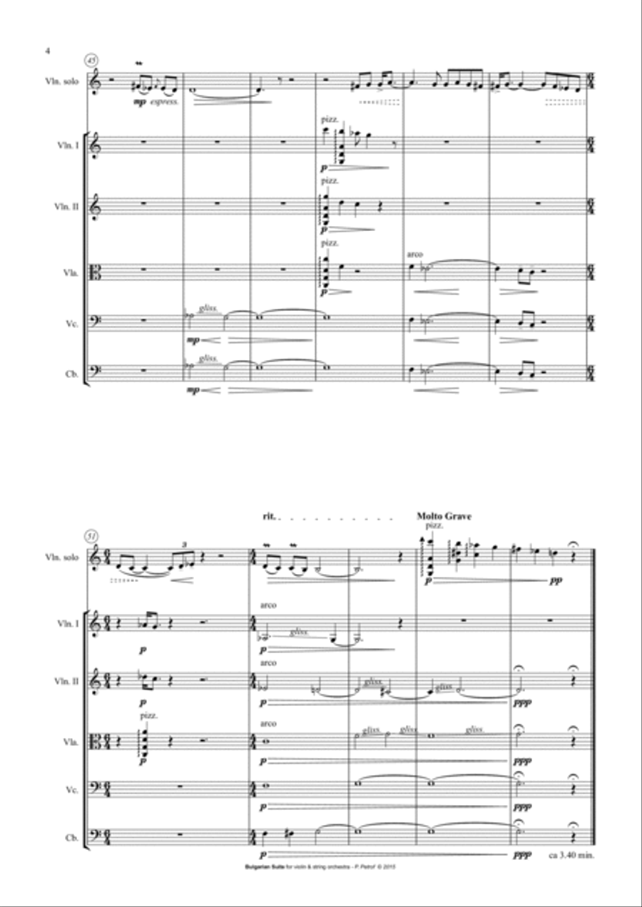 Bulgarian Suite for Violin and 13 Strings - full score String Orchestra scores gallery preview page 4
