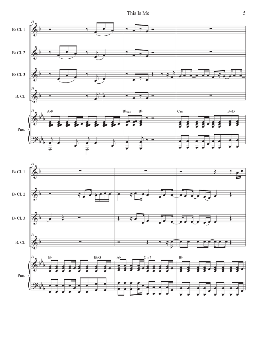 This Is Me Woodwind Ensemble scores gallery preview page 5