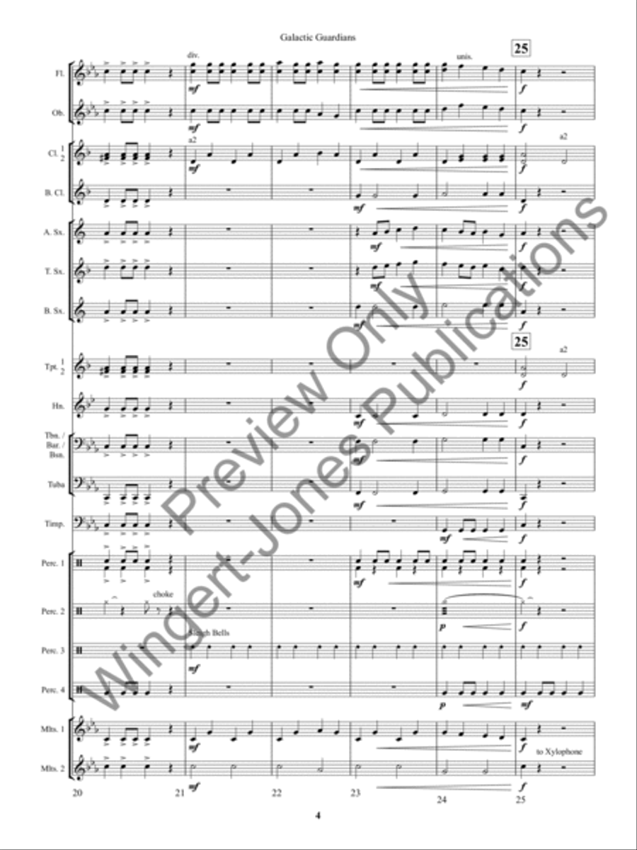 Galactic Guardians Concert Band scores gallery preview page 8