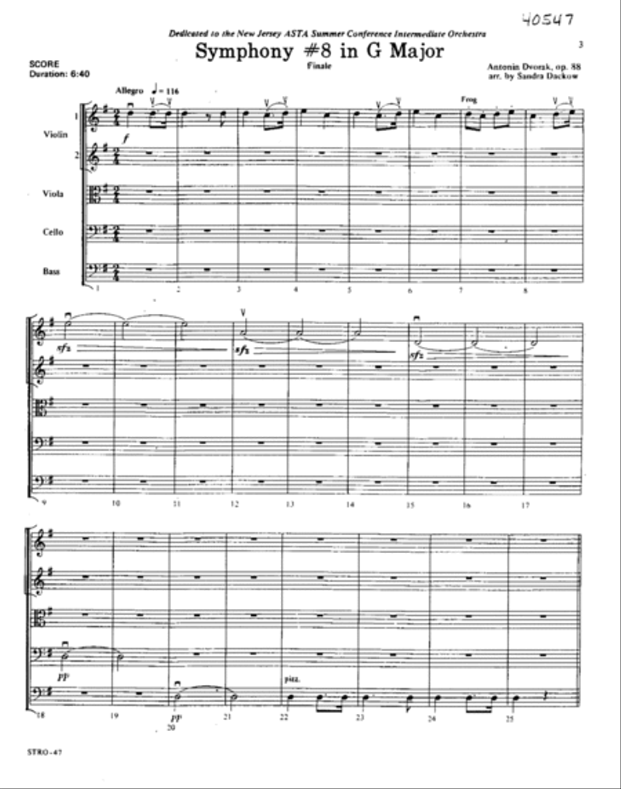Symphony No. 8 (4) in G, Op. 88: Finale Orchestra scores gallery preview page 2