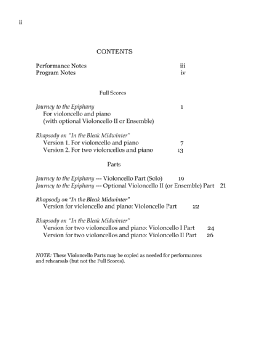 Two Violoncello Pieces for Advent and Epiphany Small Ensemble scores gallery preview page 2