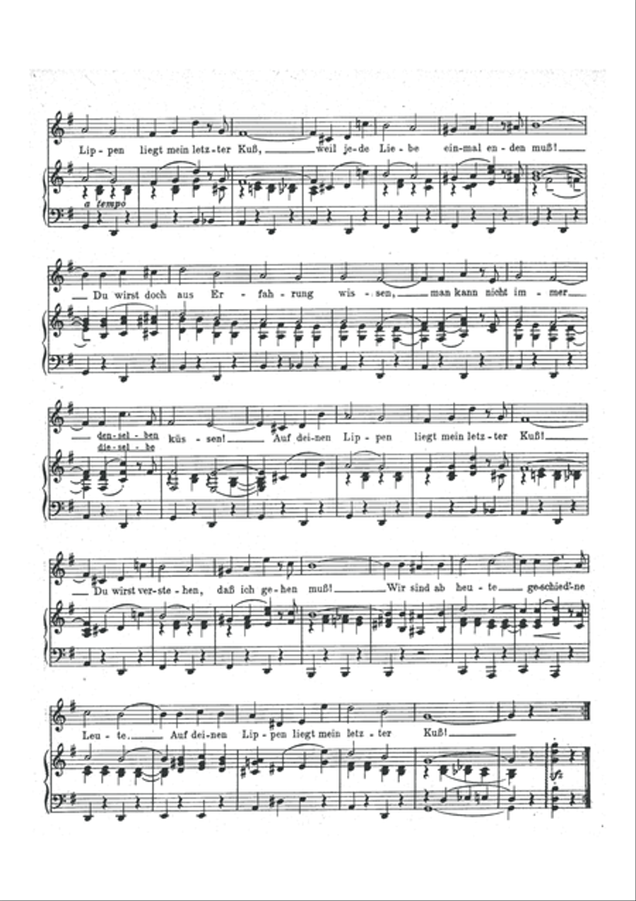 Auf Deinen Lippen liegt mein letzter Kuss Piano, Vocal scores gallery preview page 3