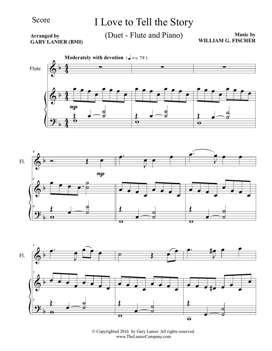 I LOVE TO TELL THE STORY (Duet – Flute & Piano with Parts) image number null