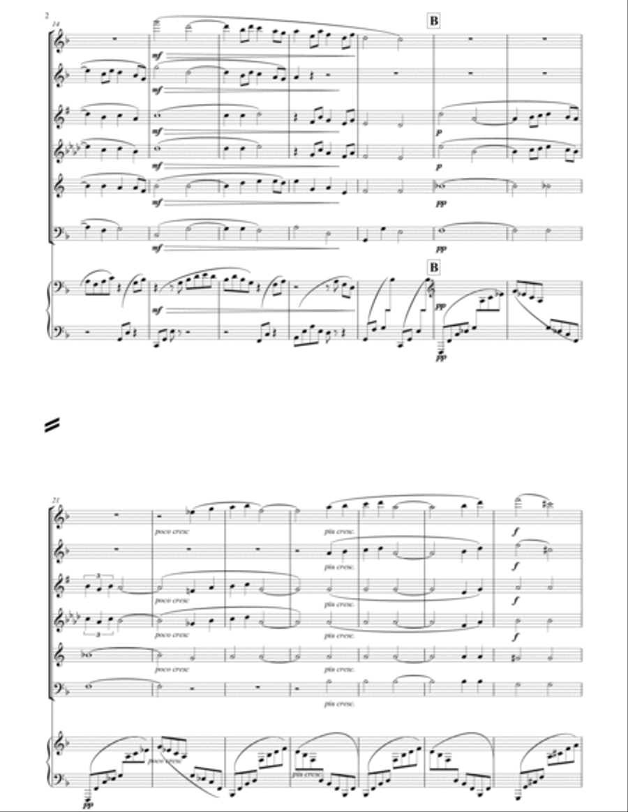 Rêverie: Wind Quintet and keyboard Woodwind Quintet scores gallery preview page 3