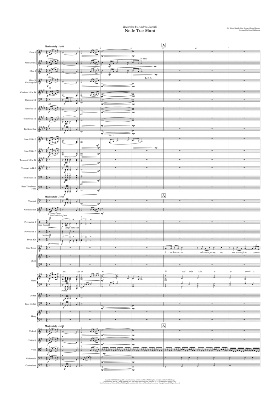 Nelle Tue Mani Full Orchestra scores gallery preview page 1