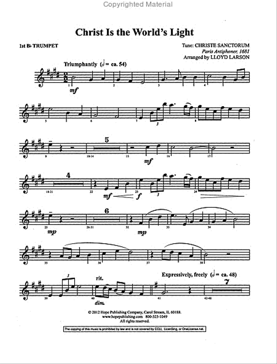 Christ Is the World's Light 4-Part scores gallery preview page 3