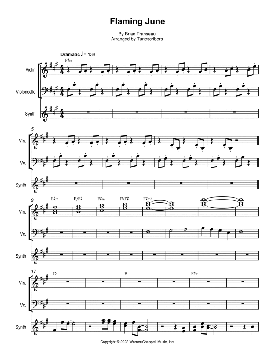 Flaming June Flaming June Small Ensemble scores gallery preview page 1