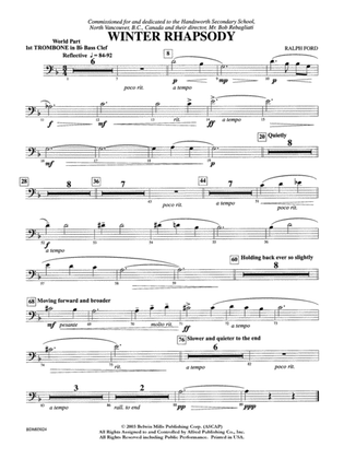 Winter Rhapsody: WP 1st B-flat Trombone B.C.