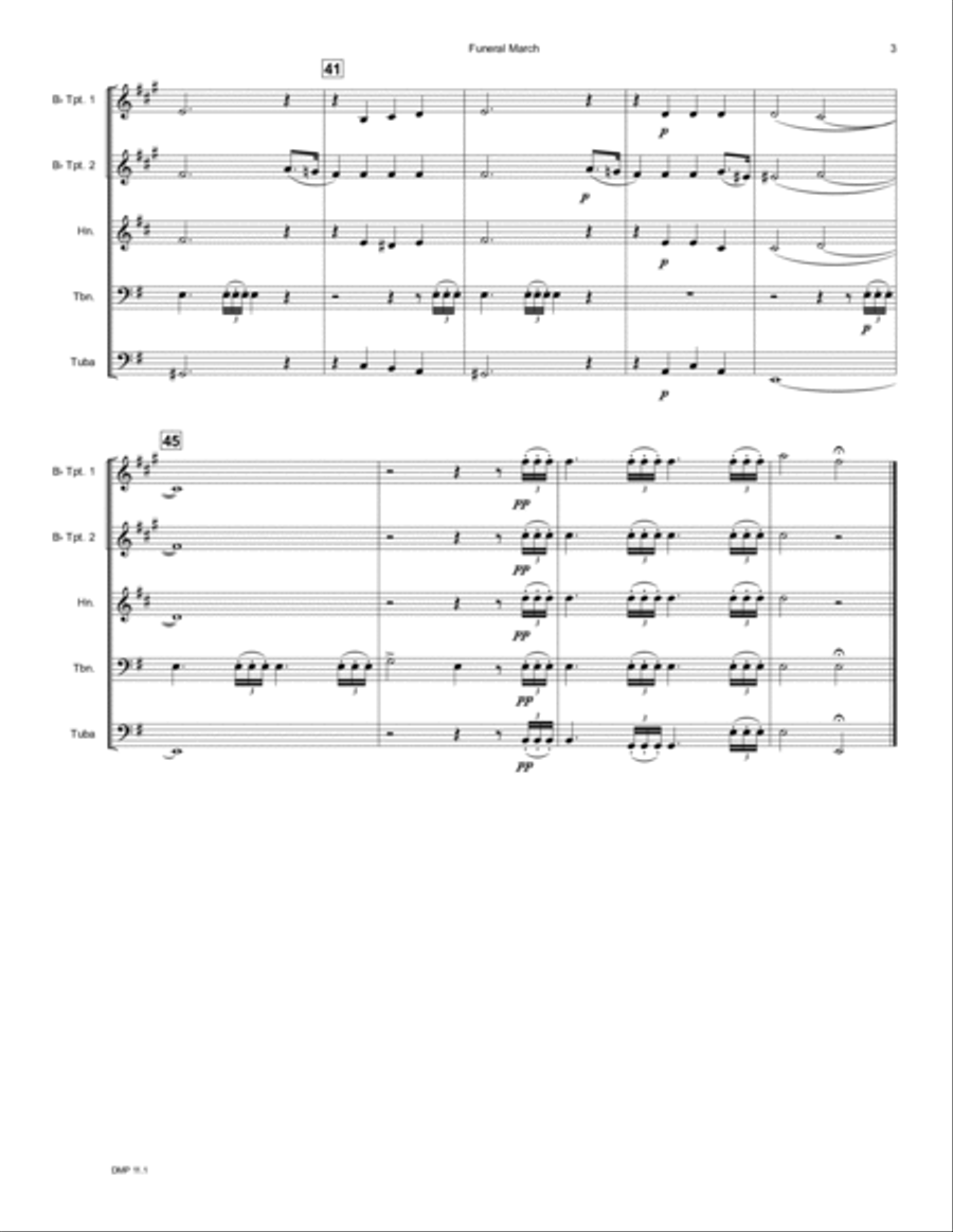 Funeral March from Songs Without Words Op. 62, no. 3 Brass Ensemble scores gallery preview page 4
