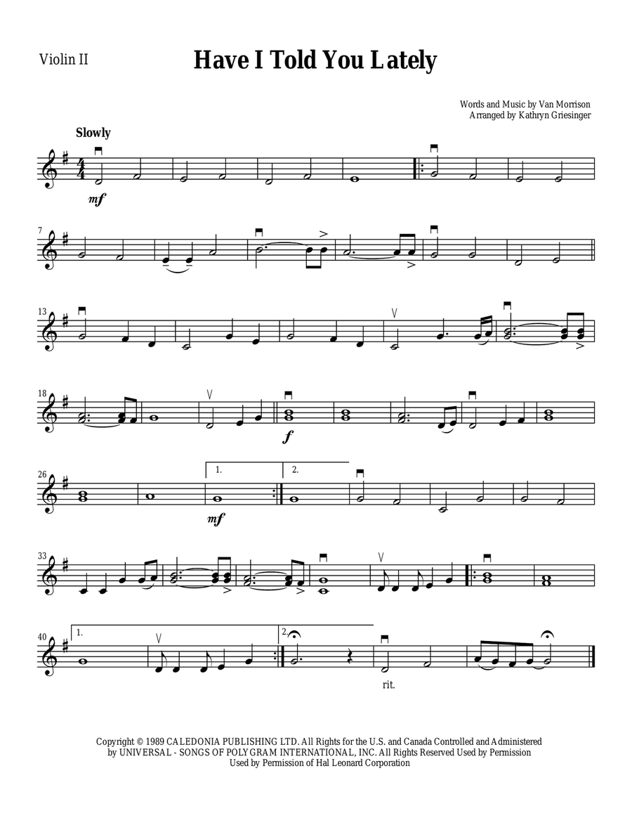 Have I Told You Lately String Quartet scores gallery preview page 2