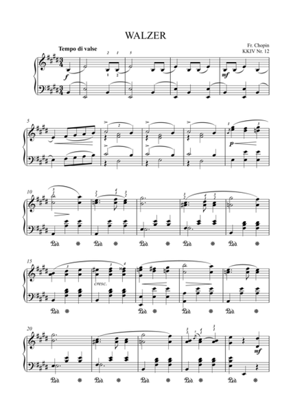 Chopin, Valse E major (KK IVa Nr. 12)