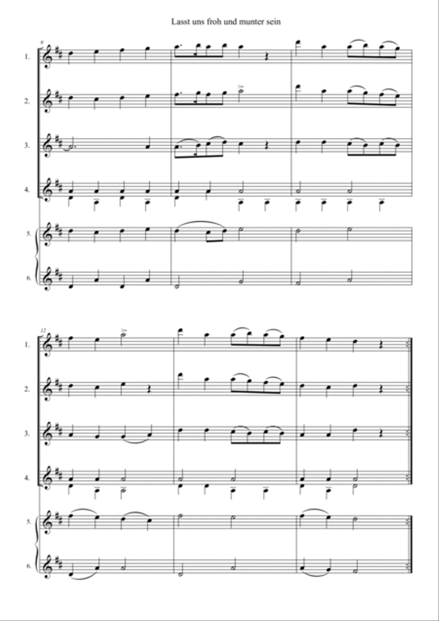 Let's Be Glad And Full Of Cheer Guitar Ensemble scores gallery preview page 2