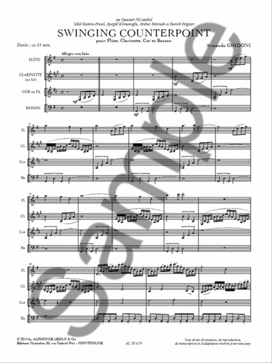 Swinging Counterpoint (wind Quartet) Collection / Songbook scores gallery preview page 2