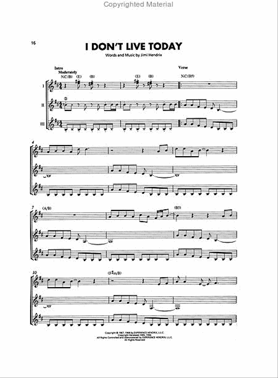 Jimi Hendrix Guitar Ensemble scores gallery preview page 8