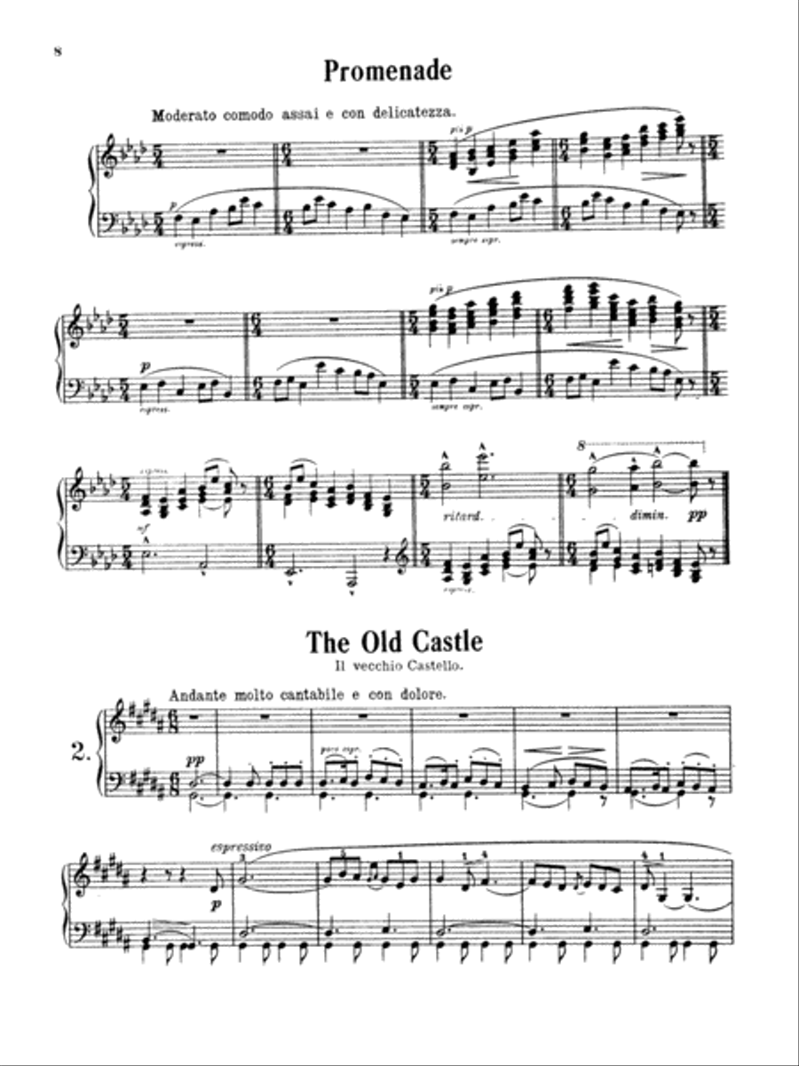 Mussorgsky: Pictures at an Exhibition Piano Solo scores gallery preview page 1