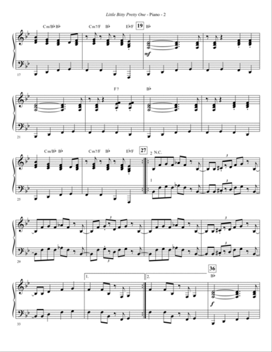 Little Bitty Pretty One (arr. Kirby Shaw) - Piano