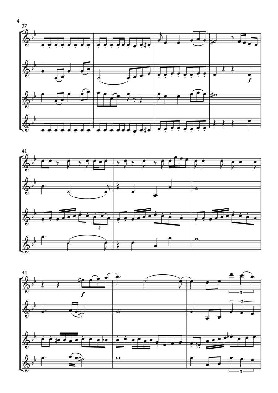 B rossette for 4 violins B rossette for 4 violins Small Ensemble scores gallery preview page 4
