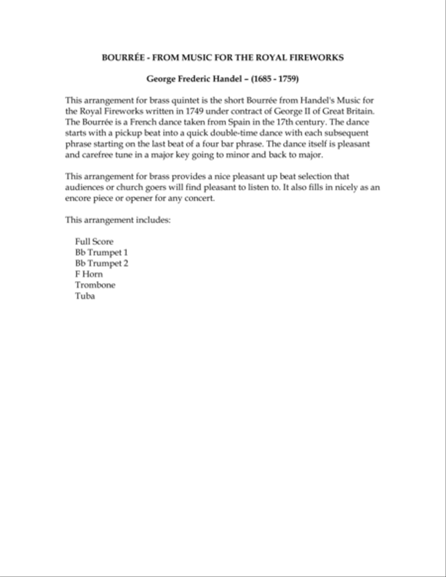 Bouree From The Music For The Royal Fireworks Brass Ensemble scores gallery preview page 3