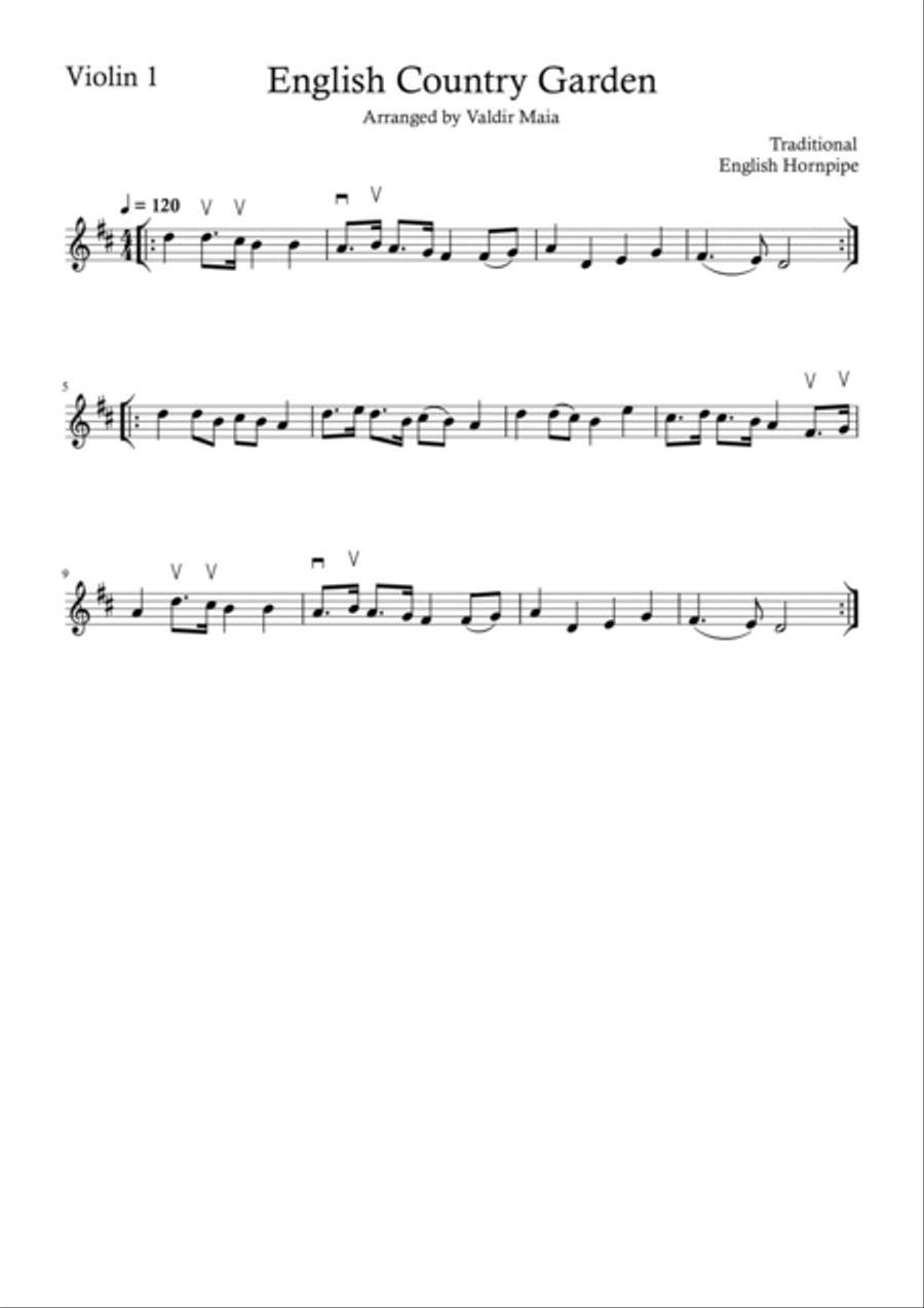 English Country Garden - Violin Duo String Duet scores gallery preview page 2