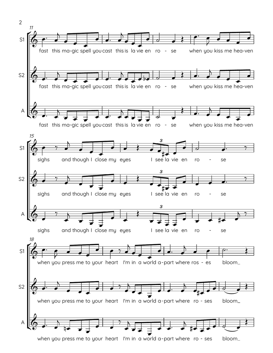 La Vie En Rose SSA scores gallery preview page 2