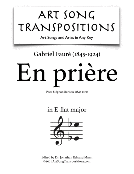 FAURÉ: En prière (transposed to E-flat major)