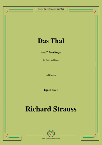 Richard Strauss-Das Tal,in D Major,Op.51 No.1 image number null