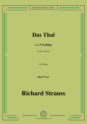 Richard Strauss-Das Tal,in D Major,Op.51 No.1