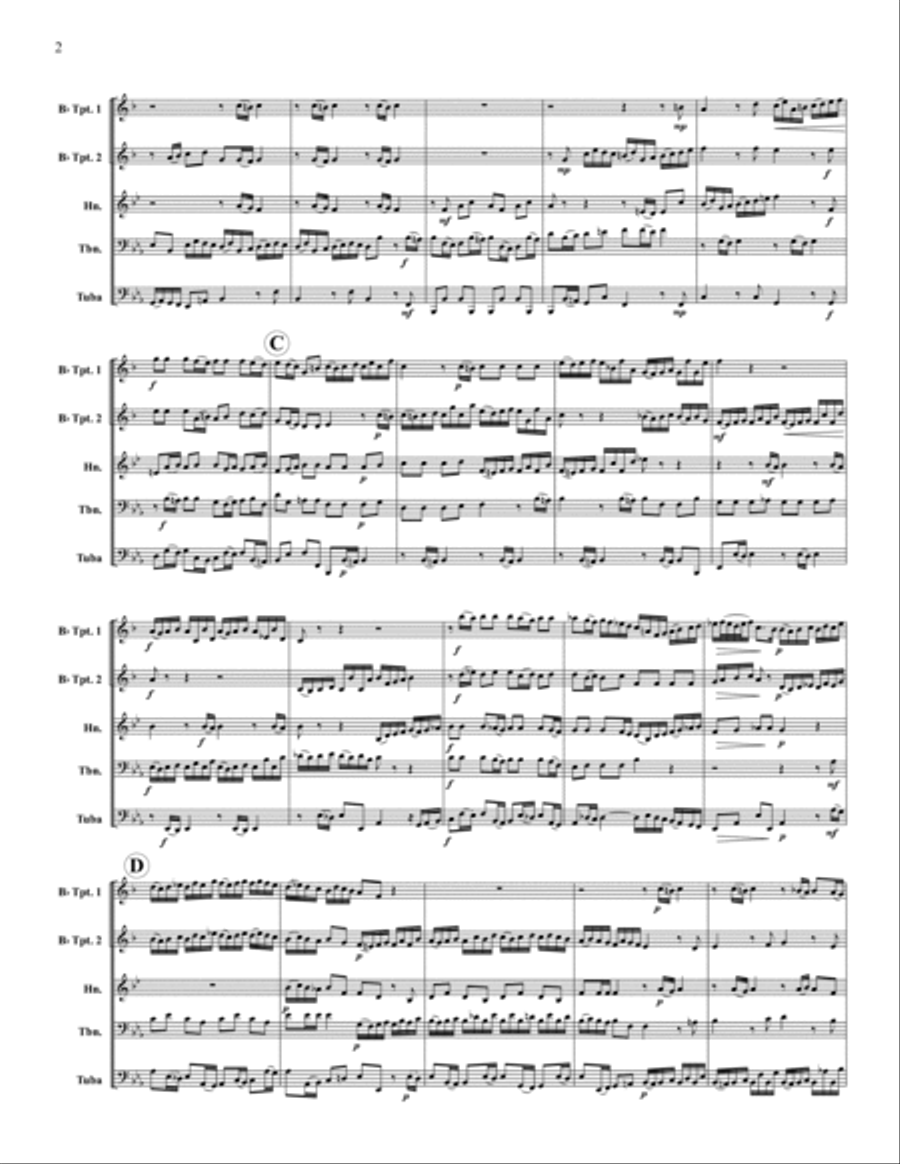 Brandenburg No. 3 Brass Quintet scores gallery preview page 2