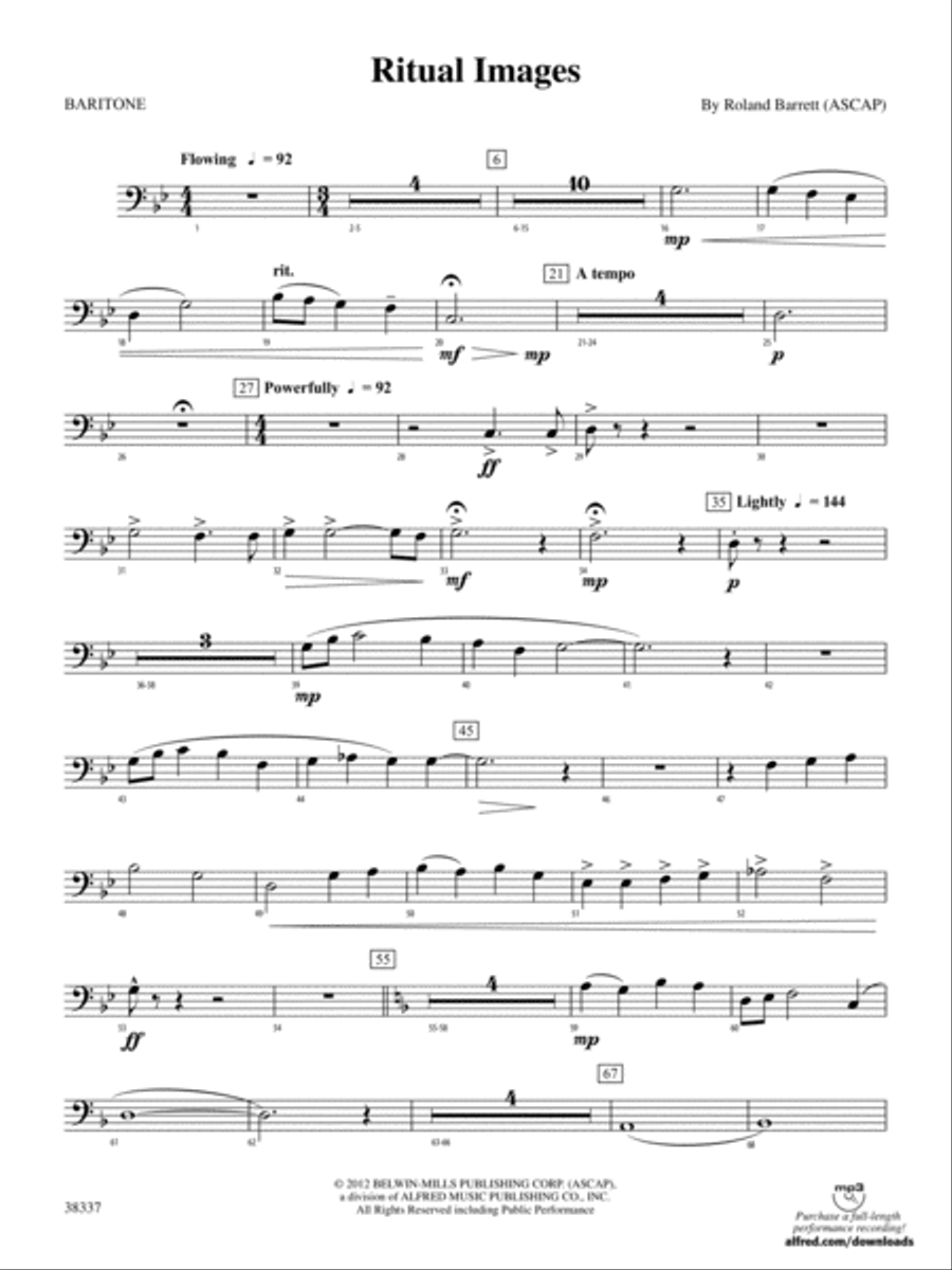 Ritual Images: Baritone B.C. Concert Band scores gallery preview page 1