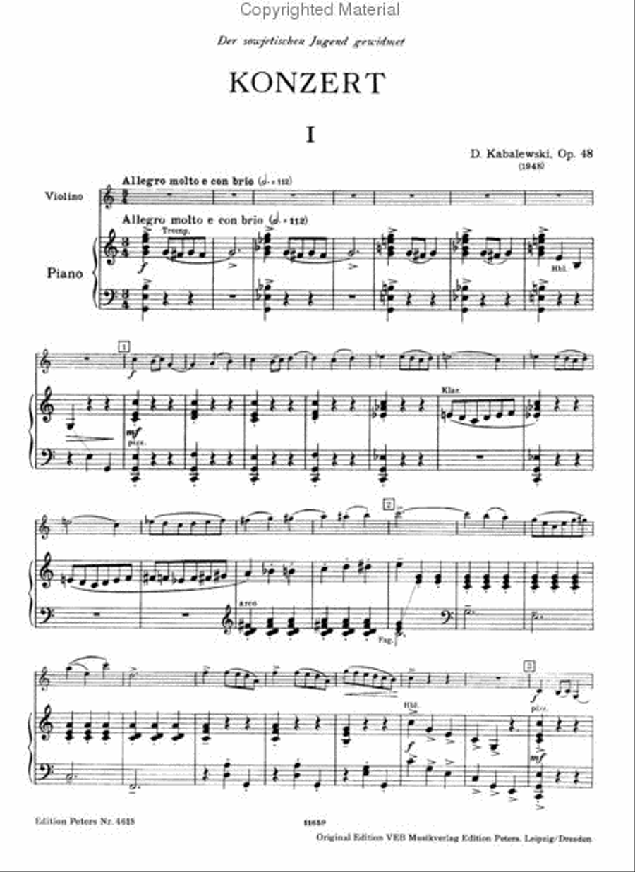 Concerto, Op. 48 in C Major for Violin and Orchestra - Arranged for Violin and Piano Violin Solo scores gallery preview page 3