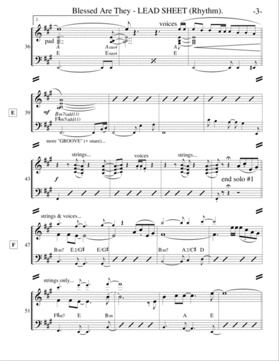 Blessed Are They (Lead Sheet) Guitar Ensemble scores gallery preview page 3