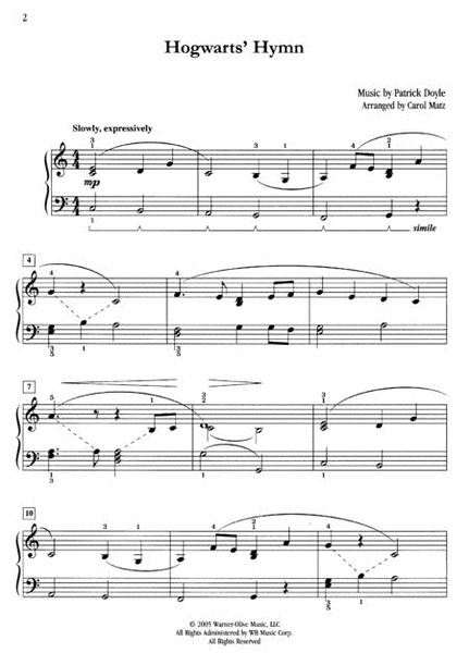 Hogwarts' Hymn (Big Note Piano)