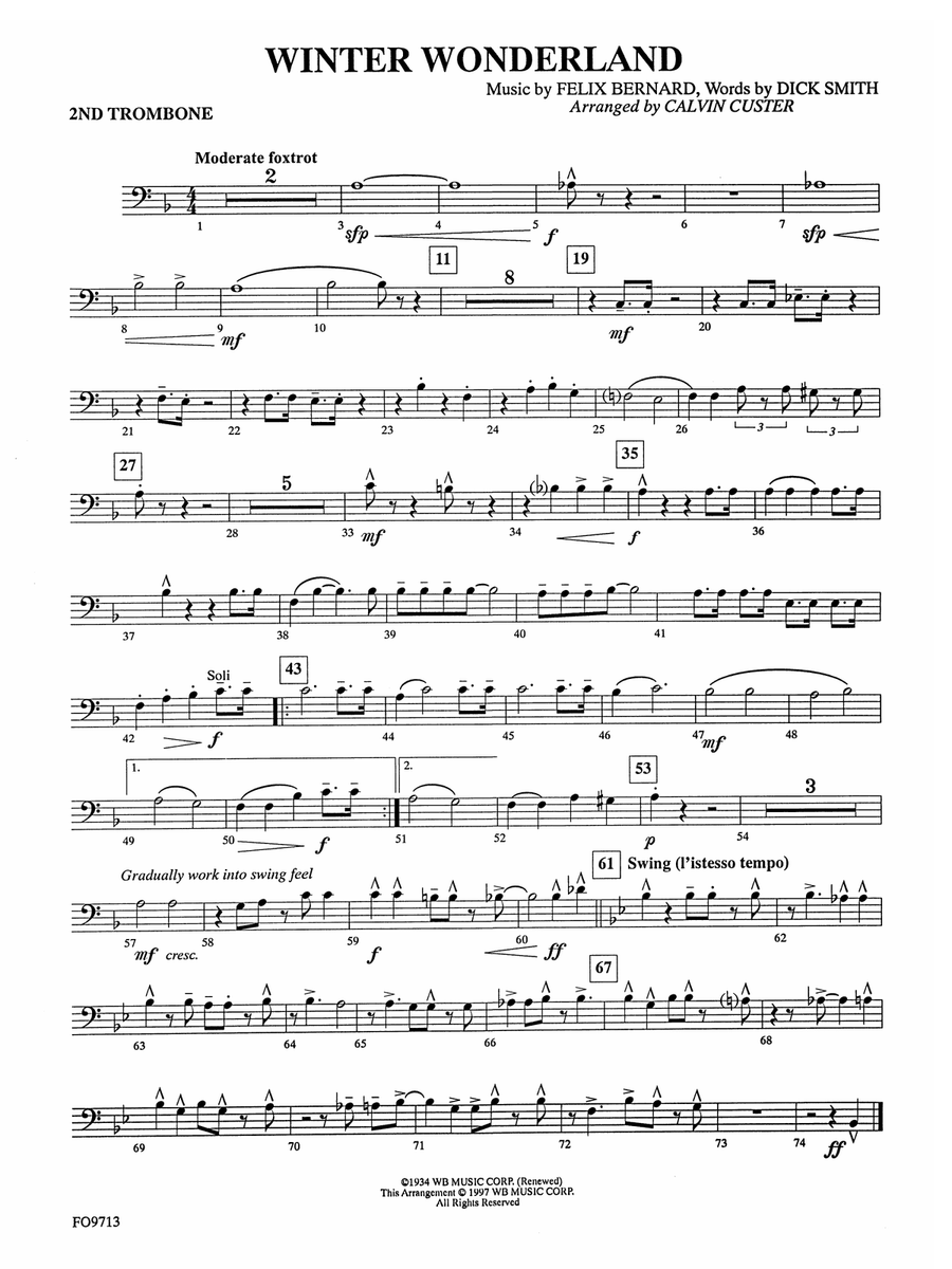 Winter Wonderland: 2nd Trombone