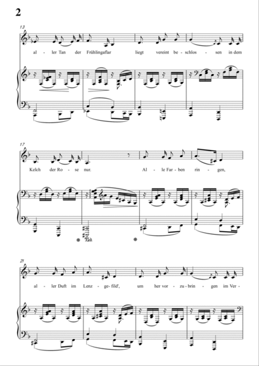 Schumann-Rose,Meer und Sonne in F Major for Voice and Piano Voice Solo scores gallery preview page 3