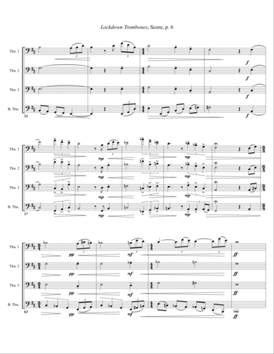 Lockdown Trombones (Trombone Quartet) Trombone Quartet scores gallery preview page 6