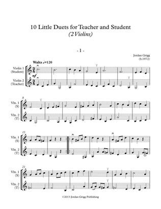 Book cover for 10 Little Duets for Teacher and Student (2 Violins)