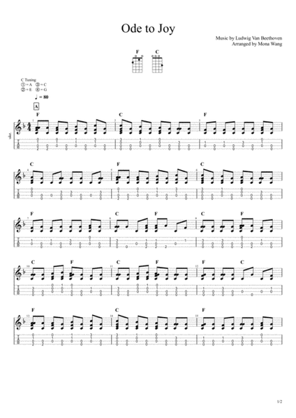 Ode to Joy Ukulele Solo (Simple & Chord-Melody Version) image number null