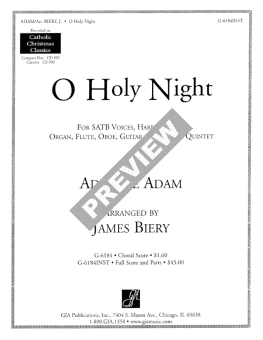 O Holy Night - Full Score and Instrument edition 4-Part scores gallery preview page 2