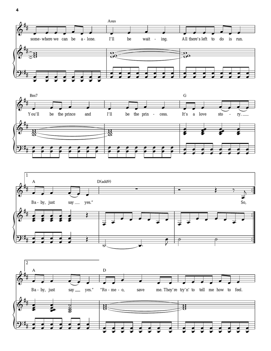 Love Story Piano, Vocal scores gallery preview page 4
