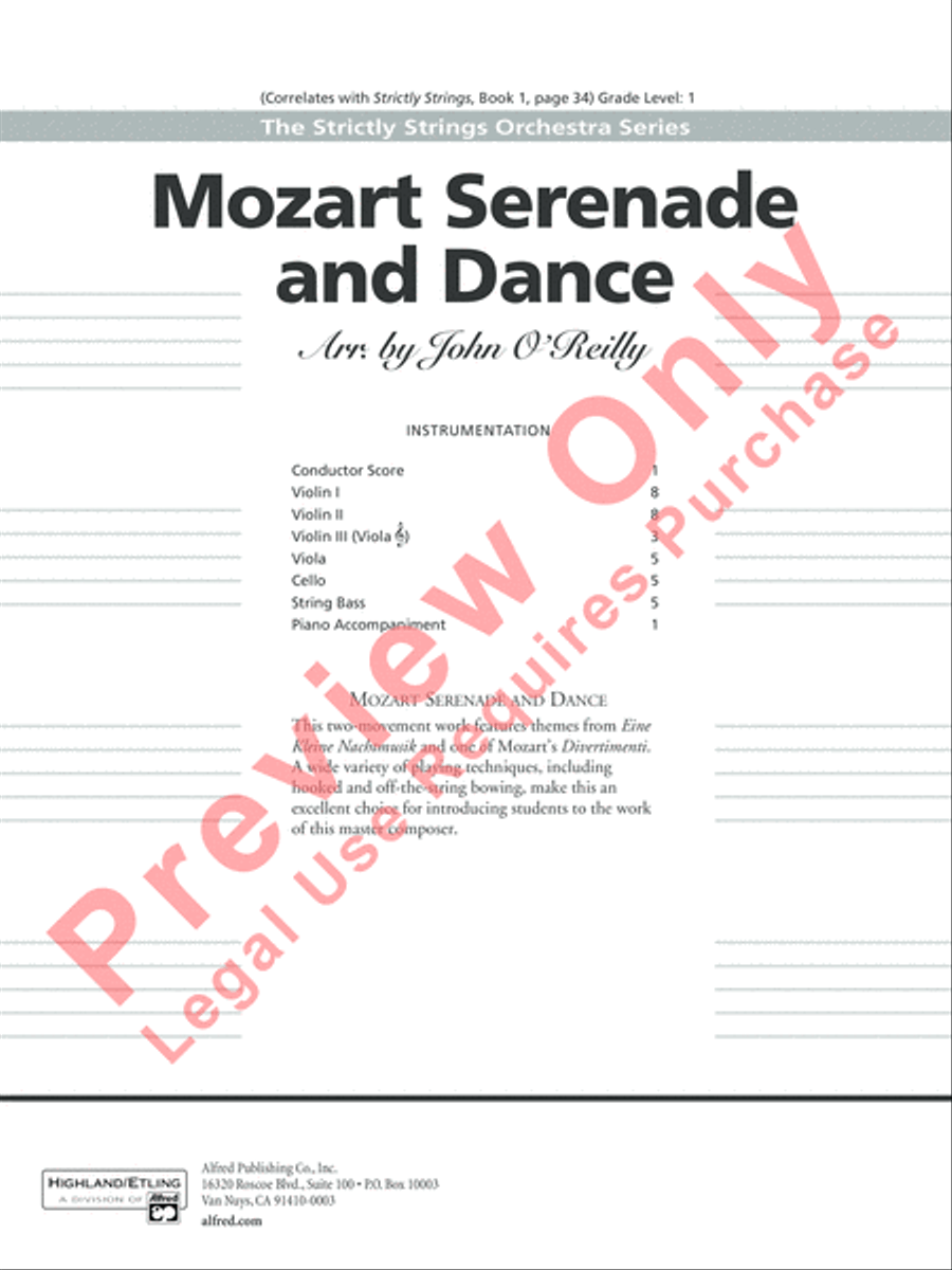 Mozart Serenade and Dance String Orchestra scores gallery preview page 2