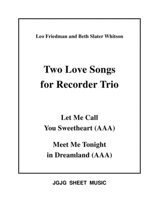 Book cover for Sweetheart and Dreamland for Recorder Trio