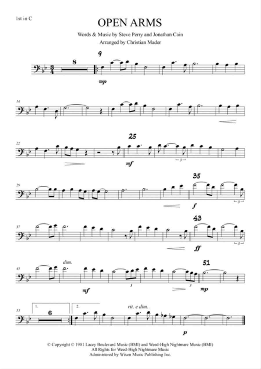 Open Arms Trombone Duet scores gallery preview page 3