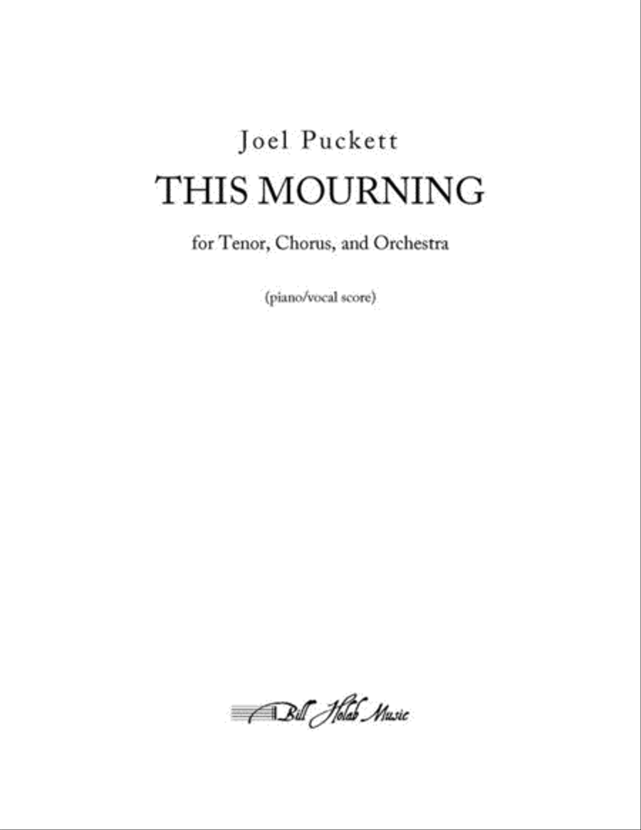 Book cover for This Mourning (piano/vocal score)