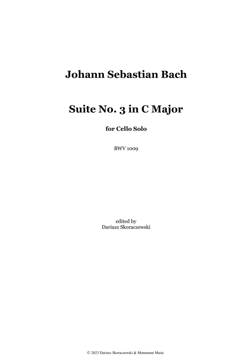 Bach - Suite No. 3 for Cello Solo in C Major, BWV 1009 image number null