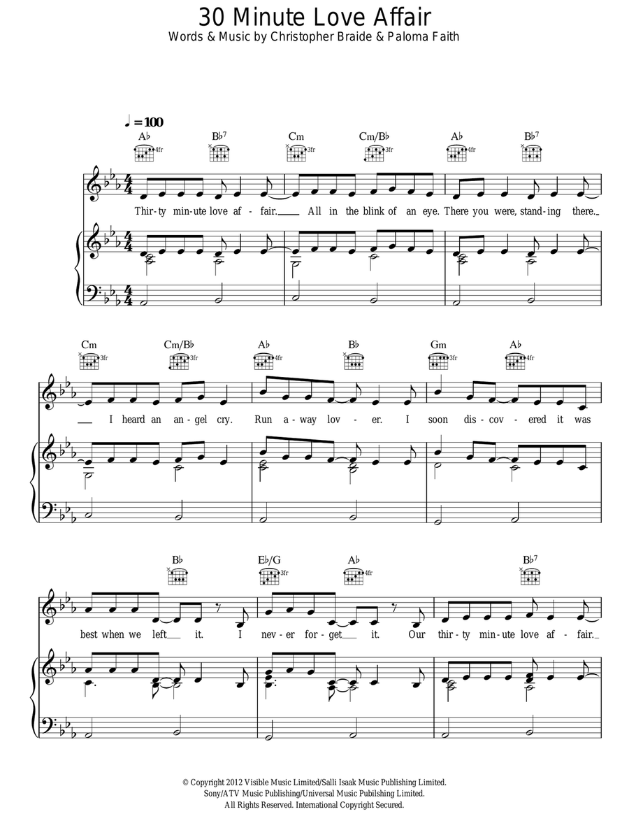 30 Minute Love Affair 30 Minute Love Affair Acoustic Guitar scores gallery preview page 1